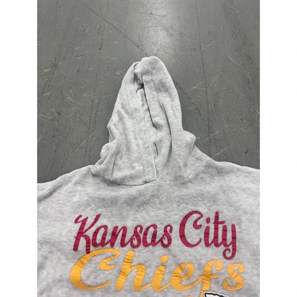 NFL Team Kansas City Chiefs Hoodie Women Small Heather Gray Long Sleeve Football